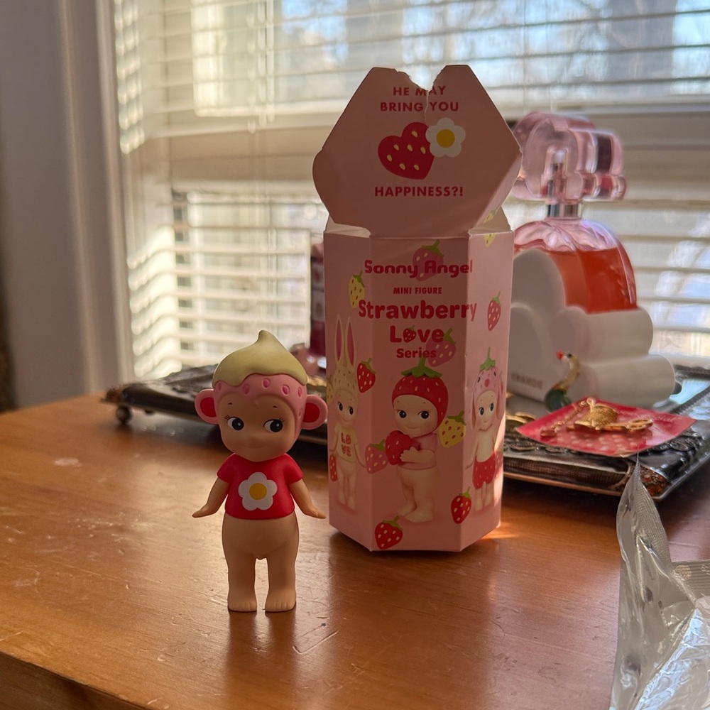 Authentic Sonny Angel Strawberry Love Series Monkey Figure 2026